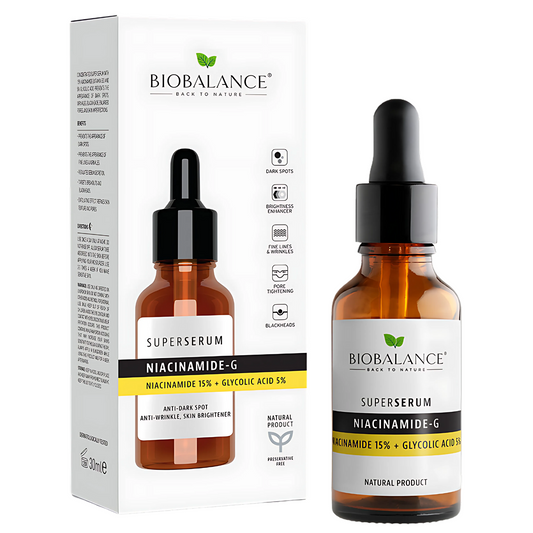 NATURAL NIACINAMIDE-G SUPER SERUM NIACINAMIDE 15% + GLYCOLIC ACID 5% SUPER SERUM Glimm Glory