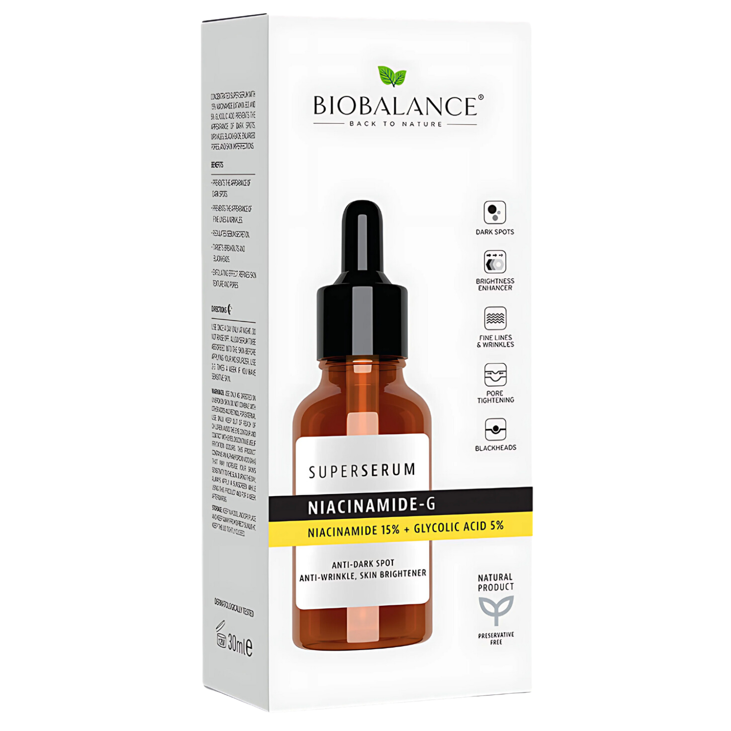 NATURAL NIACINAMIDE-G SUPER SERUM NIACINAMIDE 15% + GLYCOLIC ACID 5% SUPER SERUM Glimm Glory